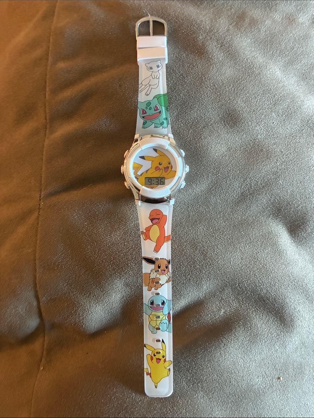 White Pikachu & Pokémon Character Kids Digital Watch